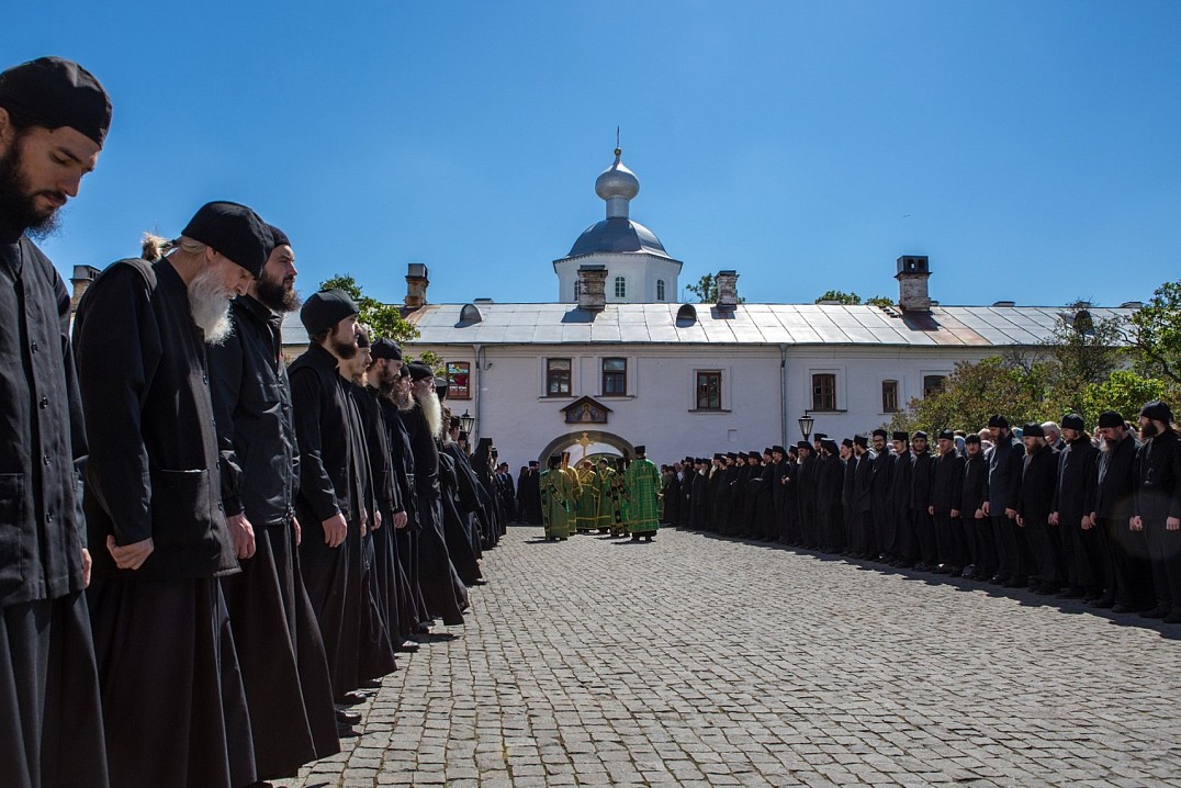 Визит Святейшего Патриарха Кирилла в Валаамскую обитель 2018 года. Встреча Священноигумена обители