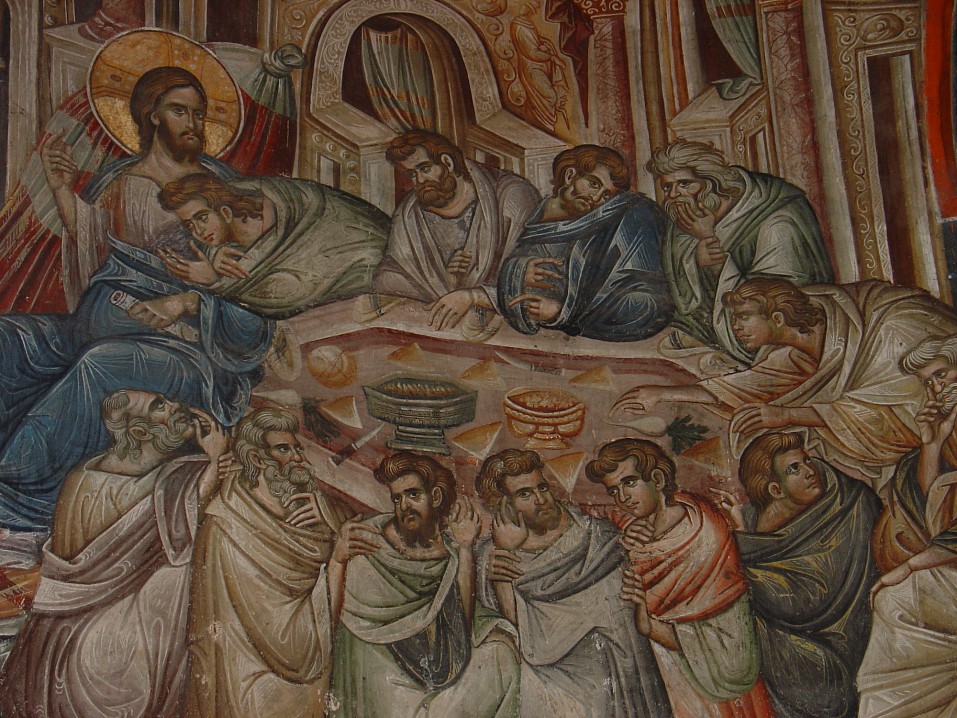 Афон. Монастырь Ватопед. Фрески кафоликона. Тайная вечеря.